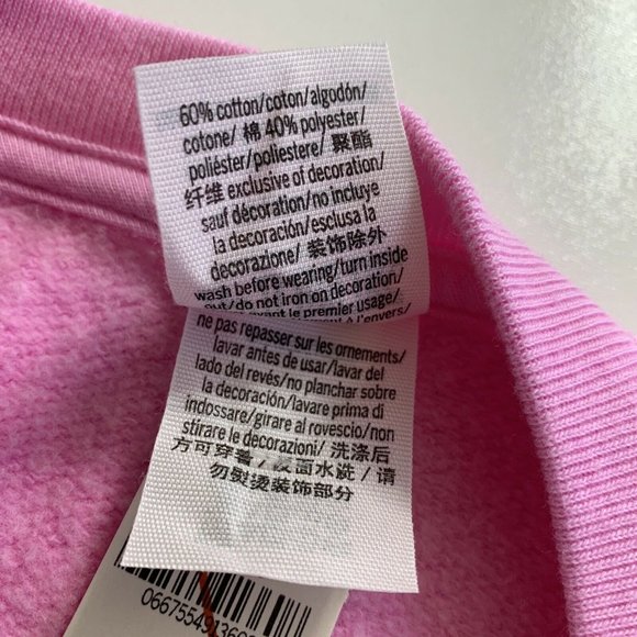 Victoria Secret PINK Varsity Crew Swearshirt Fuchsia Tie Dye Large NWT - Picture 8 of 10